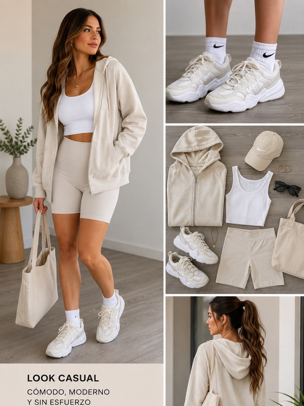 Nike Women's Cream and White Chunky Trainer Sneakers Size 7